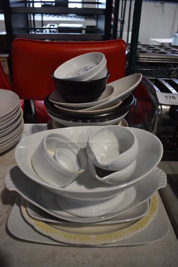 ALL ONE MONEY! Lot of 2 Stacks of Various Ceramic Plates and Bowls! 