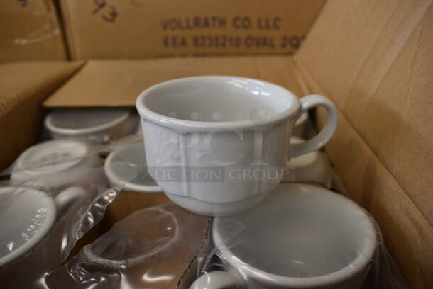 72 BRAND NEW IN BOX! Tuxton CHF-060 White Ceramic Mugs. 4.5x3.5x2.5. 72 Times Your Bid!