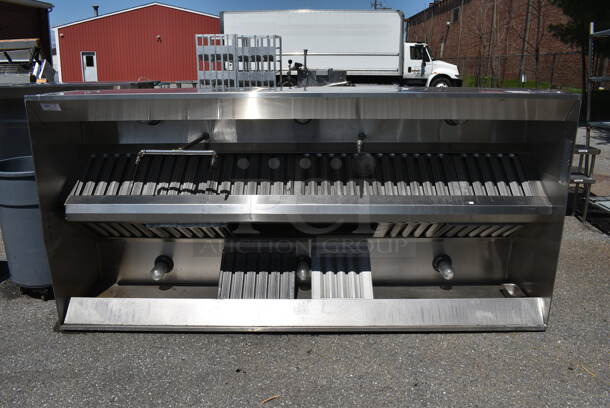 9.5' CaptiveAire Stainless Steel Commercial Grease Hood w/ Filters. 115x24x55