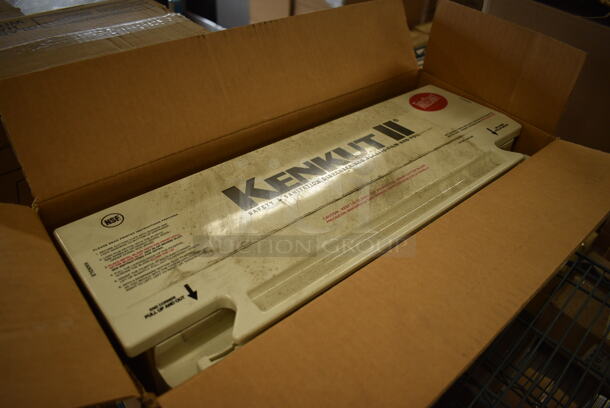 BRAND NEW IN BOX! Kenkut II White Poly Safety Sanitation Dispenser. 22x8x7 - Image 1 of 3