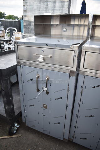 BRAND NEW SCRATCH AND DENT! Stainless Steel Commercial Counter w/ Drawer and 2 Doors on Commercial Casters. 