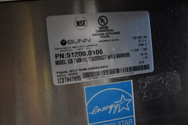 2020 BUNN ICB Twin SH Commercial Stainless Steel Electric Countertop Twin Automatic Coffee Brewer For Soft Heat Thermal Servers, Includes 1 Server. 120/208V, 1 Phase. - Image 4 of 5