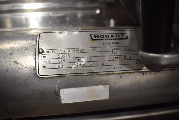 Hobart 1612 Commercial Stainless Steel Electric Countertop Meat/Cheese Slicer. 115V, 1 Phase. Tested and Working! - Image 4 of 4