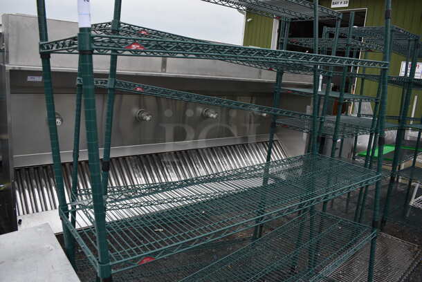 Metro Green Finish 4 Tier Shelving Unit. BUYER MUST DISMANTLE. PCI CANNOT DISMANTLE FOR SHIPPING. PLEASE CONSIDER FREIGHT CHARGES. 60x18x75 - Image 3 of 3
