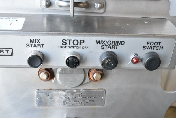 Hobart MG2032 Metal Commercial Floor Style Electric Powered Meat Mixer Grinder w/ Foot Pedal on Commercial Casters. 208 Volts, 3 Phase. - Image 7 of 9