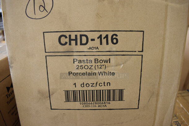 36 BRAND NEW IN BOX! Tuxton CHD-116 White Ceramic Pasta Plates. 12x12x2. 36 Times Your Bid! - Image 3 of 4