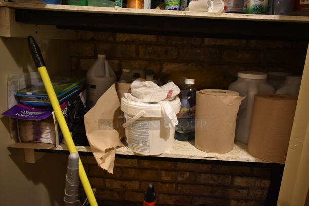 ALL ONE MONEY! ROOM LOT of Various Items Including Broom, Cleaners and Dust Pan. BUYER MUST REMOVE. (front hallway) - Image 7 of 8