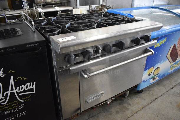 American Range Stainless Steel Commercial Natural Gas Powered 6 Burner Range w/ Oven. 36x30x36 - Image 5 of 6