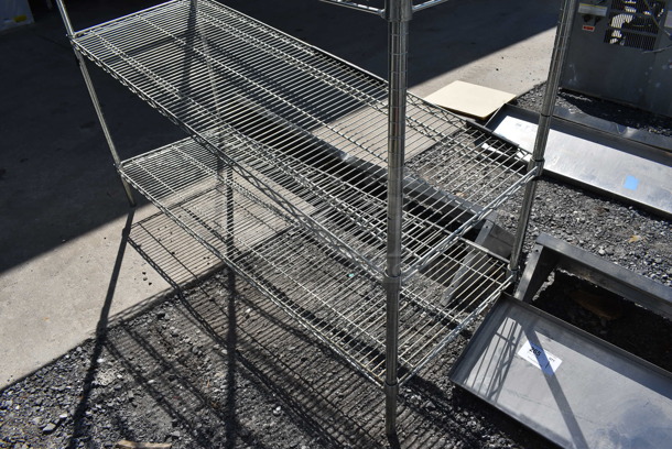 Chrome Finish 5 Tier Shelving Unit. BUYER MUST DISMANTLE. PCI CANNOT DISMANTLE FOR SHIPPING. PLEASE CONSIDER FREIGHT CHARGES. 60x21x84 - Image 4 of 4