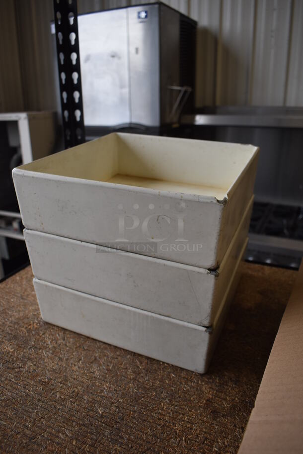 ALL ONE MONEY! Lot of 3 White Bins. 10x10x3 - Image 3 of 4