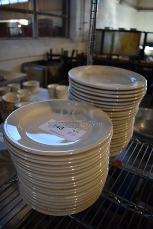 33 White Ceramic Plates. 9.5x9.5x1. 33 Times Your Bid! - Image 2 of 3