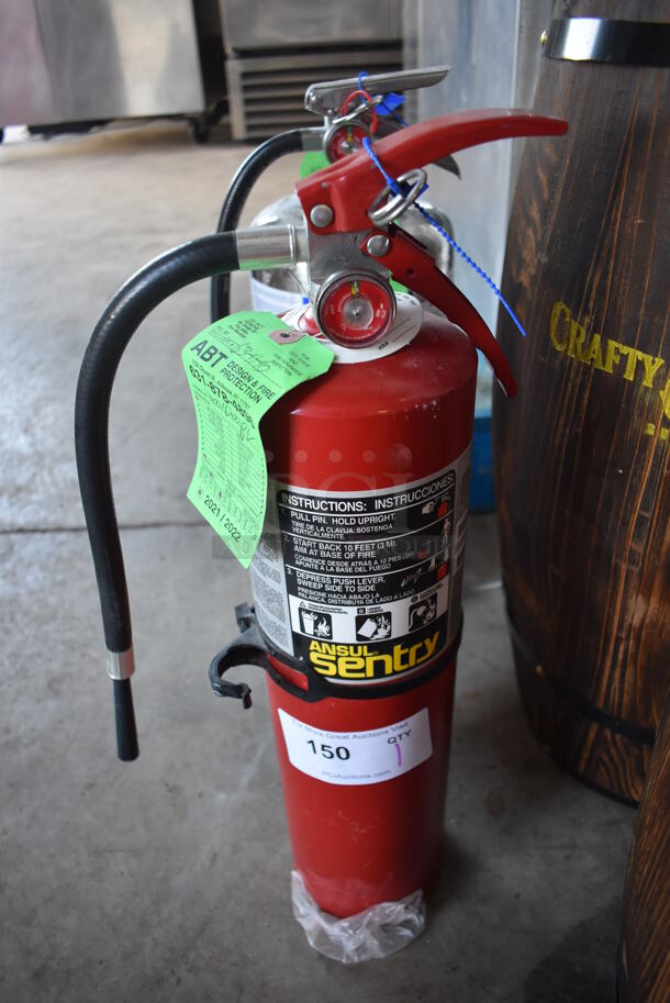 Ansul Sentry Fire Extinguisher. Buyer Must Pick Up - We Will Not Ship This Item. 7x5x22