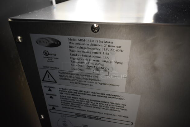 BRAND NEW SCRATCH AND DENT! Whynter MIM-14231SS 14" Undercounter Automatic Marine Ice Maker 23lb. 115 Volts, 1 Phase. Tested and Working! - Image 5 of 5