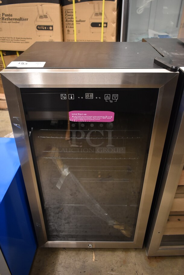BRAND NEW SCRATCH AND DENT! Avanti BCA306SS-IS Stainless Steel 10 Bottle 70 Can Beverage Cooler Wine Chiller Merchandiser. 115 Volts, 1 Phase. Tested and Working!