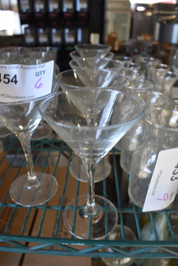 6 Martini Glasses. 3.5x3.5x6. 6 Times Your Bid!