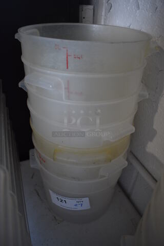 ALL ONE MONEY! Lot of 7 Poly 6 Quart Containers! 9.5x8.5x7.5