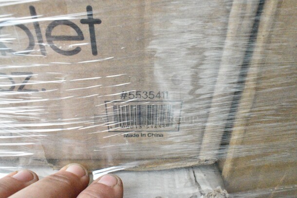 PALLET LOT of 40 BRAND NEW Boxes Including 2 Box 500TO993C3 Choice 9" x 9" x 3" Microwaveable 3-Compartment Black / Clear Plastic Hinged Container - 100/Case, 2 Box 5535411 Acopa 11.5 oz. Customizable Glass Goblet - 12/Case, 130BKFKSNX500 Choice Black Extra Heavy Weight Wrapped Plastic Cutlery Pack with Napkin - 500/Case, 5001TPJ Lavex 1-Ply 1400' Universal Jumbo Toilet Paper Roll with 9" Diameter - 12/Case, 4 Box 966UPWIDEB OneUp by Choice White 2-Ply Wide Interfold 6 1/2" x 8 1/2" Dispenser Napkin - 6000/Case, 43309LPIE100 Choice 9" Clear Hinged Low Pie Container - 100/Case, 2 Box 2 Box 130HBKCUTFW Visions Individually Wrapped Black Heavy Weight Plastic Fork - 1000/Case, 3 Box 130BKFORKH Choice Black Heavy Weight Plastic Fork - 1000/Case, 500LFLAT5 Choice Lids. 40 Times Your Bid! - Image 6 of 12