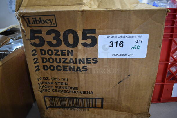 20 BRAND NEW IN BOX! Libbey Vienna Stein Glass Mugs. 4.5x3x5. 20 Times Your Bid! - Image 3 of 3