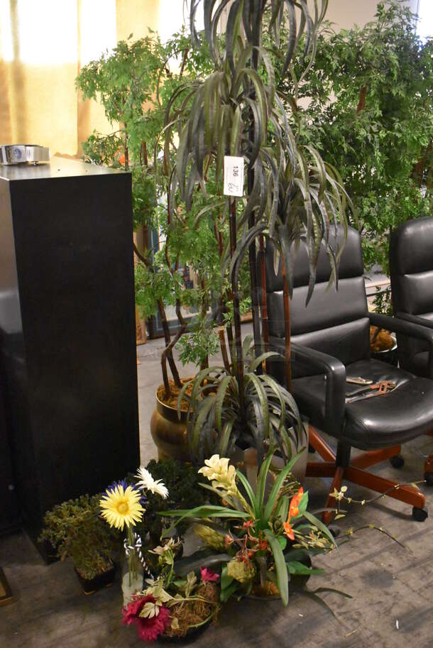 6 Various Silk Fake Plants Including Flowers and Tree. 6 Times Your Bid!