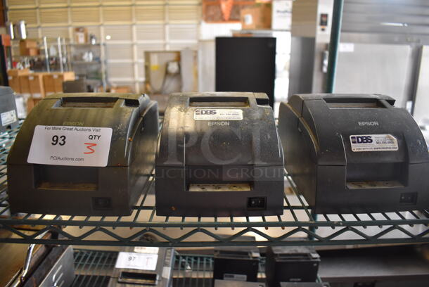 3 Epson M188B Receipt Printers. 6x10x6. 3 Times Your Bid!