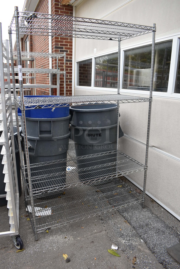 Metro Chrome Finish 4 Tier Wire Shelving Unit. BUYER MUST DISMANTLE. PCI CANNOT DISMANTLE FOR SHIPPING. PLEASE CONSIDER FREIGHT CHARGES. 48x24x74 - Image 2 of 3