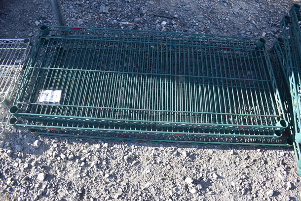 ALL ONE MONEY! Lot of 4 Metro Green Finish Wire Shelves. 42x18x1.5 - Image 3 of 3