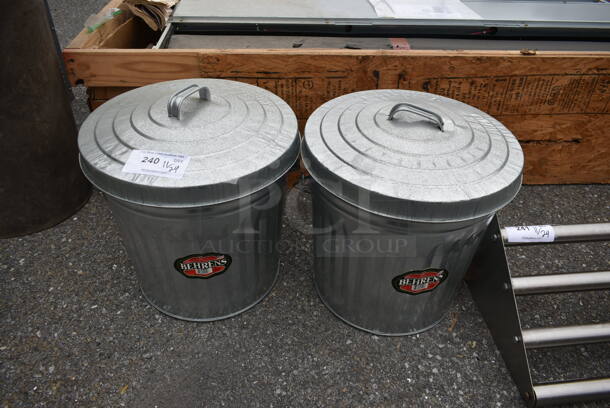 2 Metal Trash Cans w/ Lid. 2 Times Your Bid! - Image 1 of 4