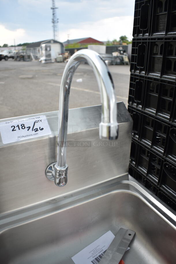 BRAND NEW SCRATCH AND DENT! Regency 600HS17FTPD Hands Free Hand Sink with Pedestal Base - Image 6 of 8