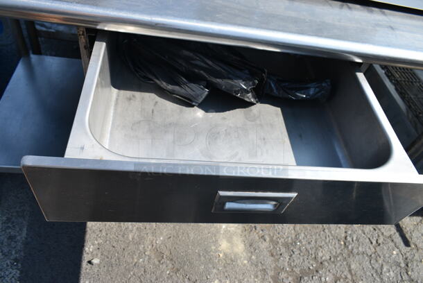 Stainless Steel Table w/ Sink Basin, Faucet, Handles, Drawer, Commercial Can Opener and Under Shelf.  - Image 4 of 7