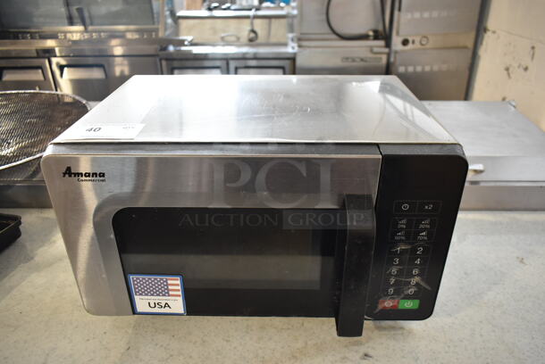 2021 Amana RMS10TSA Stainless Steel Commercial Countertop Microwave Oven. 120 Volts, 1 Phase. - Image 1 of 8
