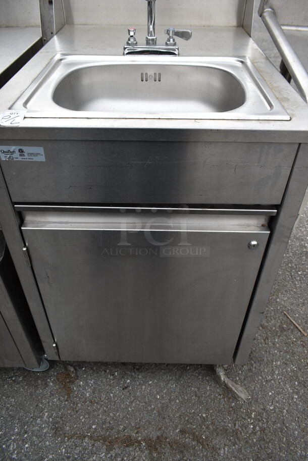 QualServ Stainless Steel Commercial Portable Single Bay Sink on Commercial Casters.  - Image 4 of 6