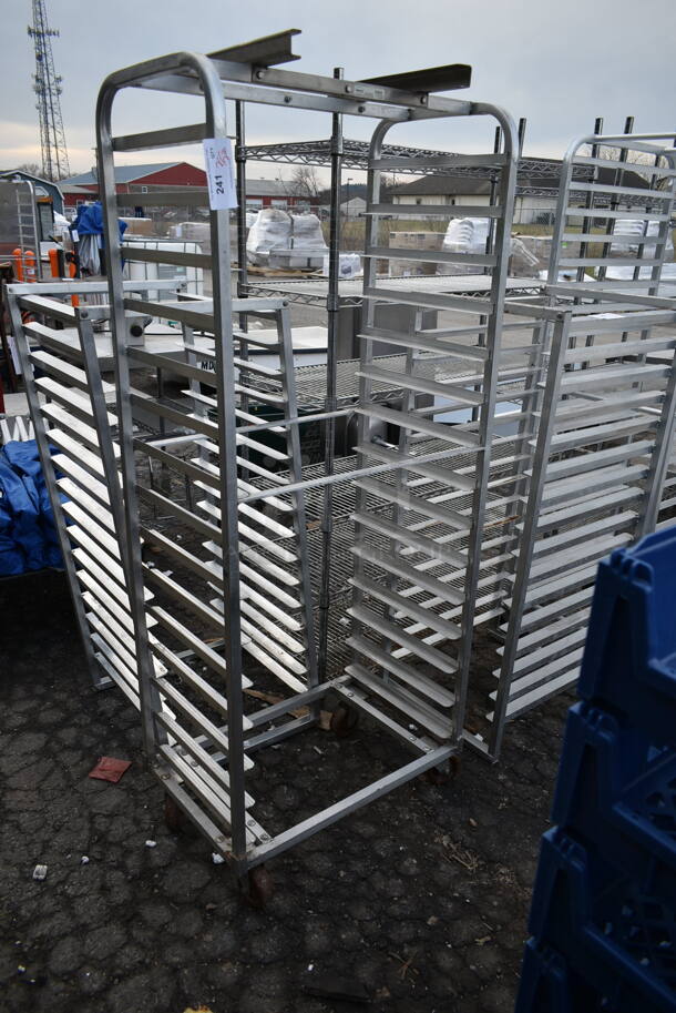 Metal Commercial Pan Transport Rack w./ Rack Oven Guide on Commercial Casters. - Image 1 of 3