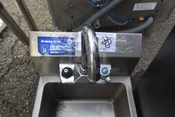 Stainless Steel Commercial Single Bay Wall Mount Sink w/ Faucet and Handle. - Image 2 of 6