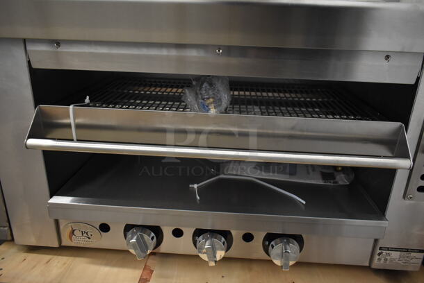 BRAND NEW SCRATCH AND DENT! Cooking Performance Group CPG 351S36SBN Stainless Steel Commercial Natural Gas Powered Salamander Broiler Cheese Melter. 36,000 BTU.  - Image 7 of 7