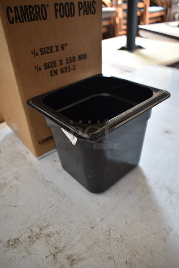 Box of 6 BRAND NEW! Black Poly 1/6 Size Drop In Bins. 1/6x6 - Image 3 of 5