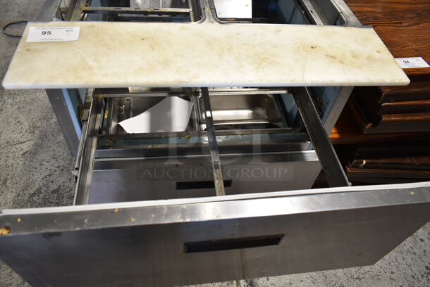 2016 Delfield D4432N-12M Stainless Steel Commercial Prep Table w/ 2 Drawers. 115 Volts, 1 Phase. Tested and Working! - Image 6 of 8