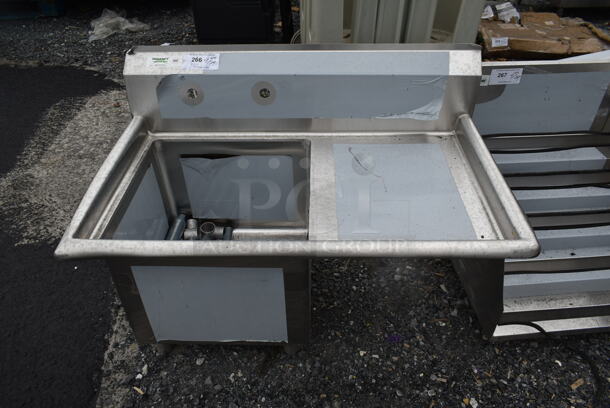BRAND NEW SCRATCH AND DENT! Regency 600S1181818R Stainless Steel Commercial Single Bay Sink w/ Right Side Drain Board. Comes w/ Legs.