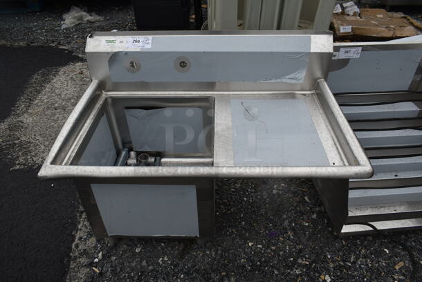 BRAND NEW SCRATCH AND DENT! Regency 600S1181818R Stainless Steel Commercial Single Bay Sink w/ Right Side Drain Board. Comes w/ Legs. - Image 1 of 5