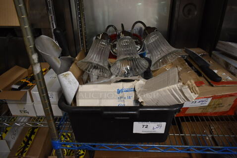 ALL ONE MONEY! Lot of Various Items Including Light Fixture and Poly Food Baskets