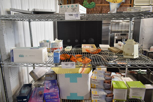 ALL ONE MONEY! Tier Lot of Various Items Including Safety Glasses and Crosstex Face Masks - Image 1 of 4