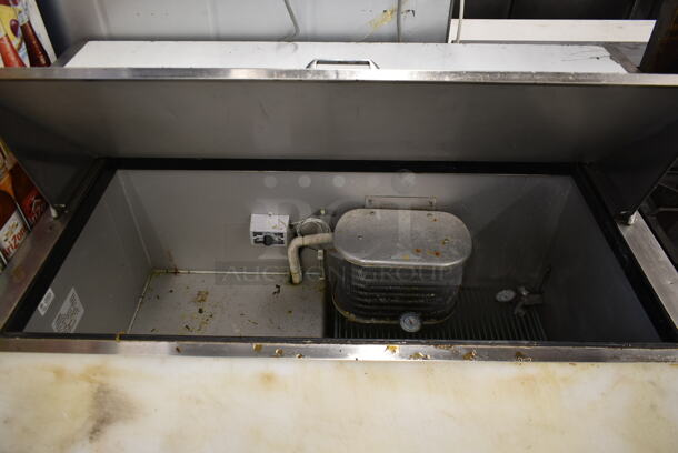 2015 Leader LM48 S/C Stainless Steel Commercial Sandwich Salad Prep Table Bain Marie Mega Top on Commercial Casters. 115 Volts, 1 Phase.  Tested and Working! - Image 4 of 7