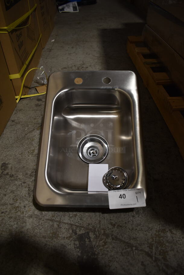 BRAND NEW SCRATCH AND DENT! Stainless Steel Commercial Single Bay Drop In Sink.