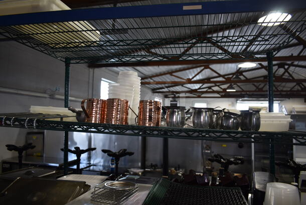 ALL ONE MONEY! Three Tier Lot of Various Items Including Metal Cream Pitchers and Stainless Steel Drop In Bin Lids - Image 3 of 4