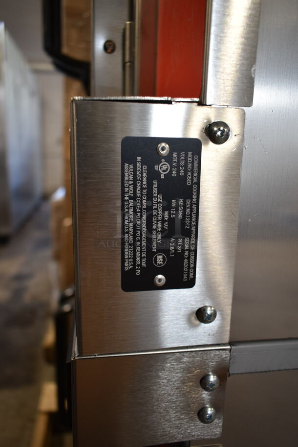 2 BRAND NEW SCRATCH AND DENT! Vulcan VC5ED ENERGY STAR Stainless Steel Commercial Electric Powered Full Size Convection Oven w/ View Through Doors, Metal Oven Racks and Thermostatic Controls. 208 Volts, 1/3 Phase. 2 Times Your Bid! - Image 10 of 11