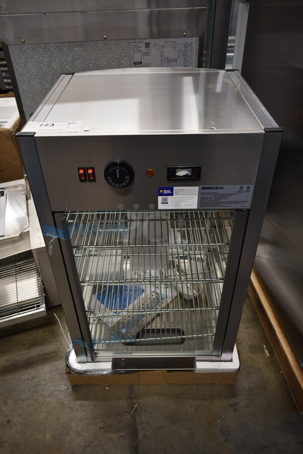 BRAND NEW SCRATCH AND DENT! ServIt 423PDW12D1S Stainless Steel Commercial Countertop Full-Service Countertop Display Warmer with 4 Shelves. Tested and Working! - Image 3 of 7