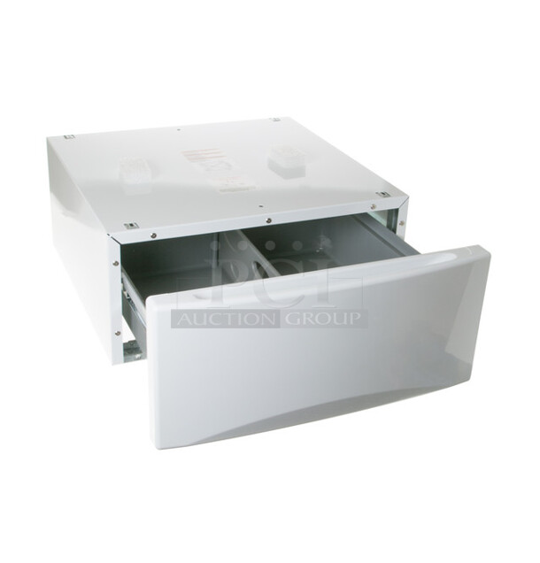 GE SBSD137HWW Laundry Front Load Storage Pedestal, White.  27 W x 28 3/4 D x 13 3/8 H  - Image 2 of 5