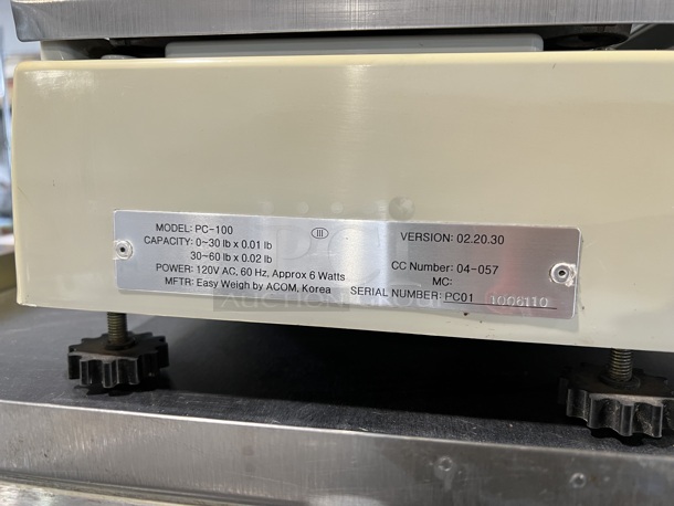 PC-100 Countertop Food Portioning Scale. 14x15x7. Tested and Working! - Image 5 of 5