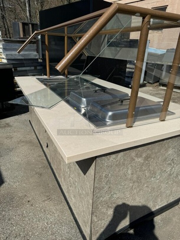 5 WELLS HOT BUFFET TABLE WITH SNEEZE GUARD ON CASTERS 83X46X34 SOLD AS IS! - Image 2 of 5