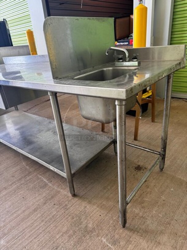 8Ft Work table & Hand Sink 96X30X35 - Image 2 of 3