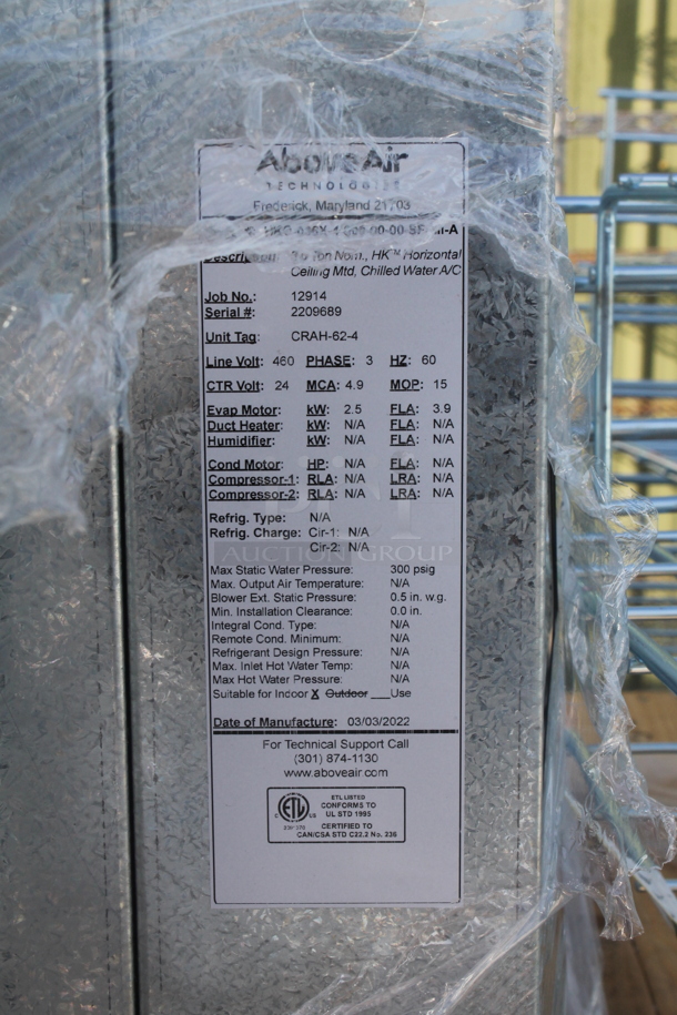 BRAND NEW SCRATCH AND DENT! 2022 Above Air HKC-036X-4-000-00-00-SF-MI-A Metal Commercial Ceiling Mounted Horizontal Air Conditioner. 460 Volts, 3 Phase.  - Image 6 of 6